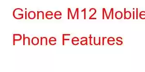 Gionee M12 Mobile Phone Features