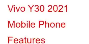 Vivo Y30 2021 Mobile Phone Features