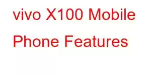 vivo X100 Mobile Phone Features