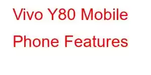 Vivo Y80 Mobile Phone Features