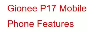 Gionee P17 Mobile Phone Features